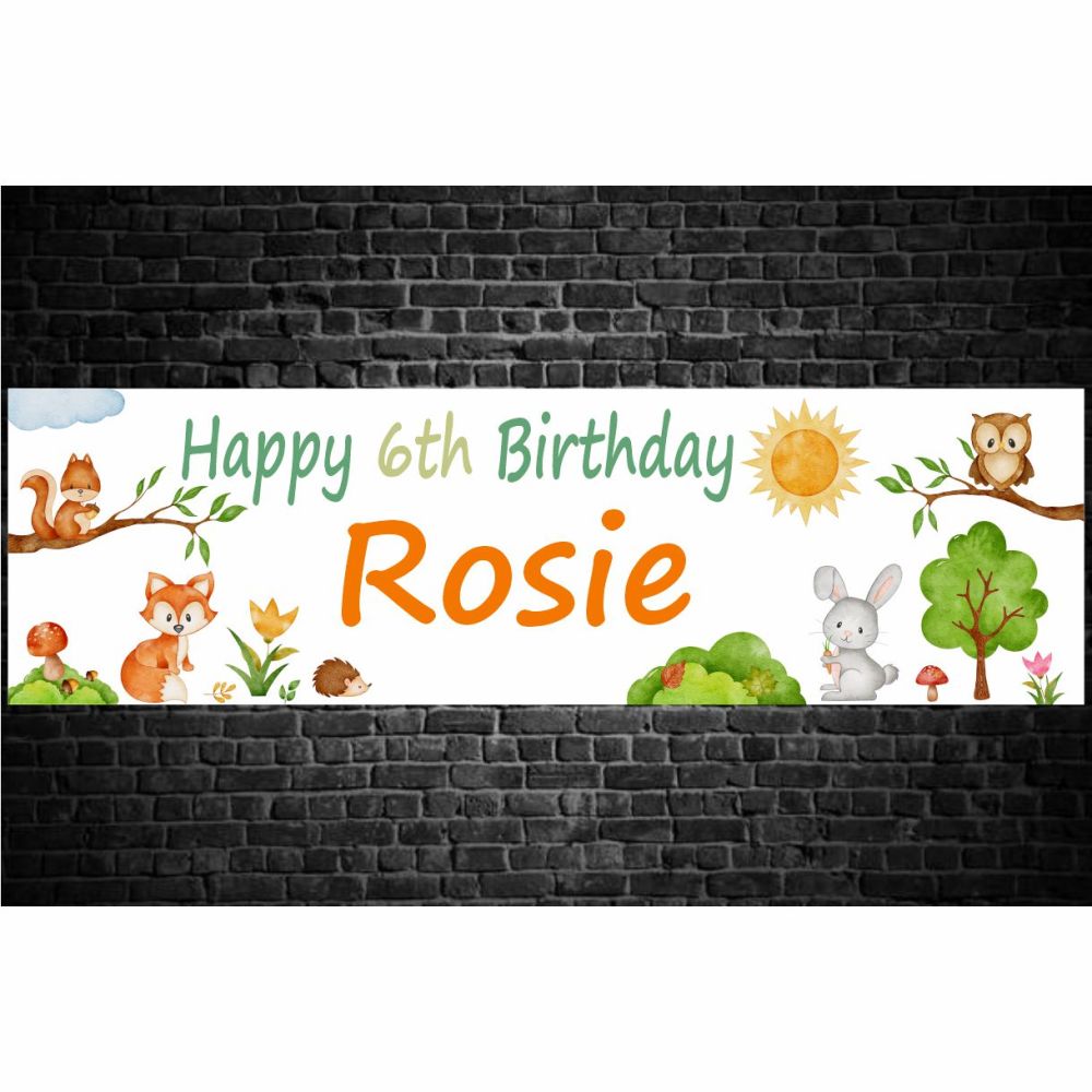 Woodland Themed Personalised Banner